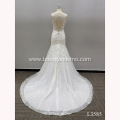 Women Sexy Backless Appliqued A Line V Neck Mermaid Tail Wedding Dress